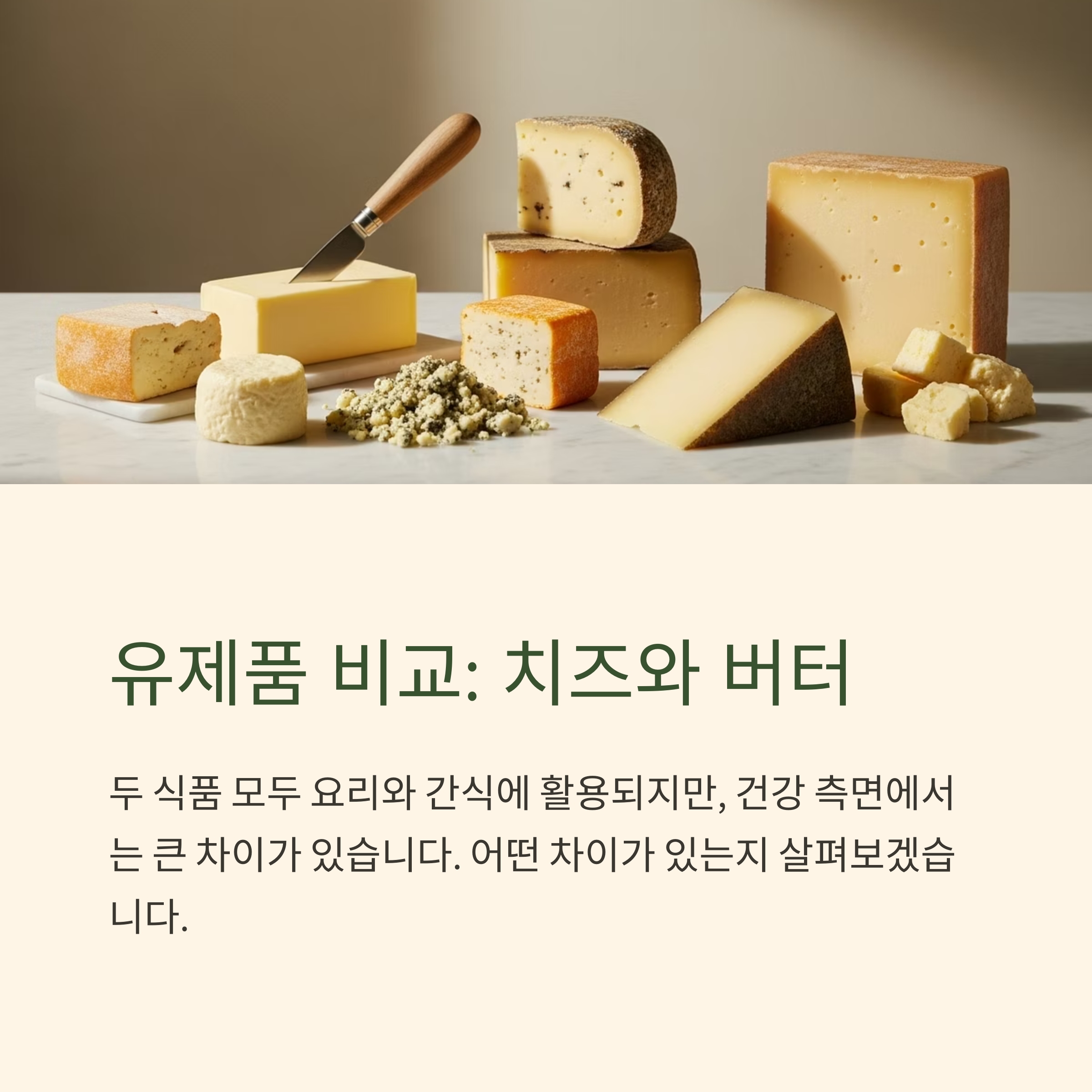 유제품 비교 : 치즈와 버터