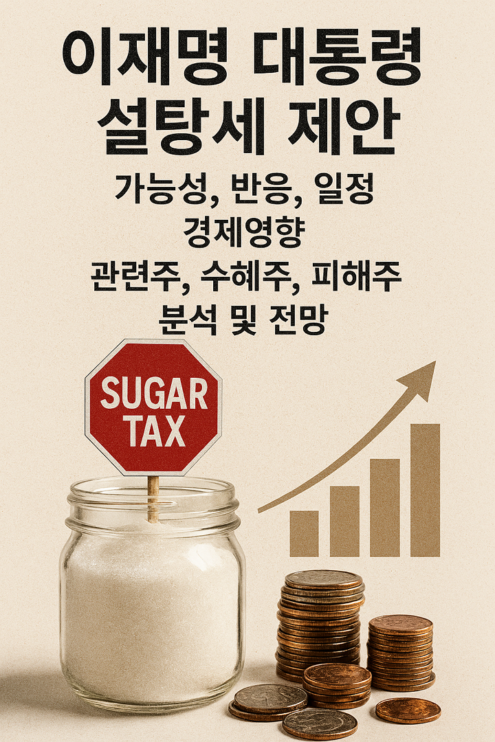 이재명 대통령 설탕세 제안, 가능성, 반응, 일정, 경제영향, 관련주, 수혜주, 피해주 분석 및 전망