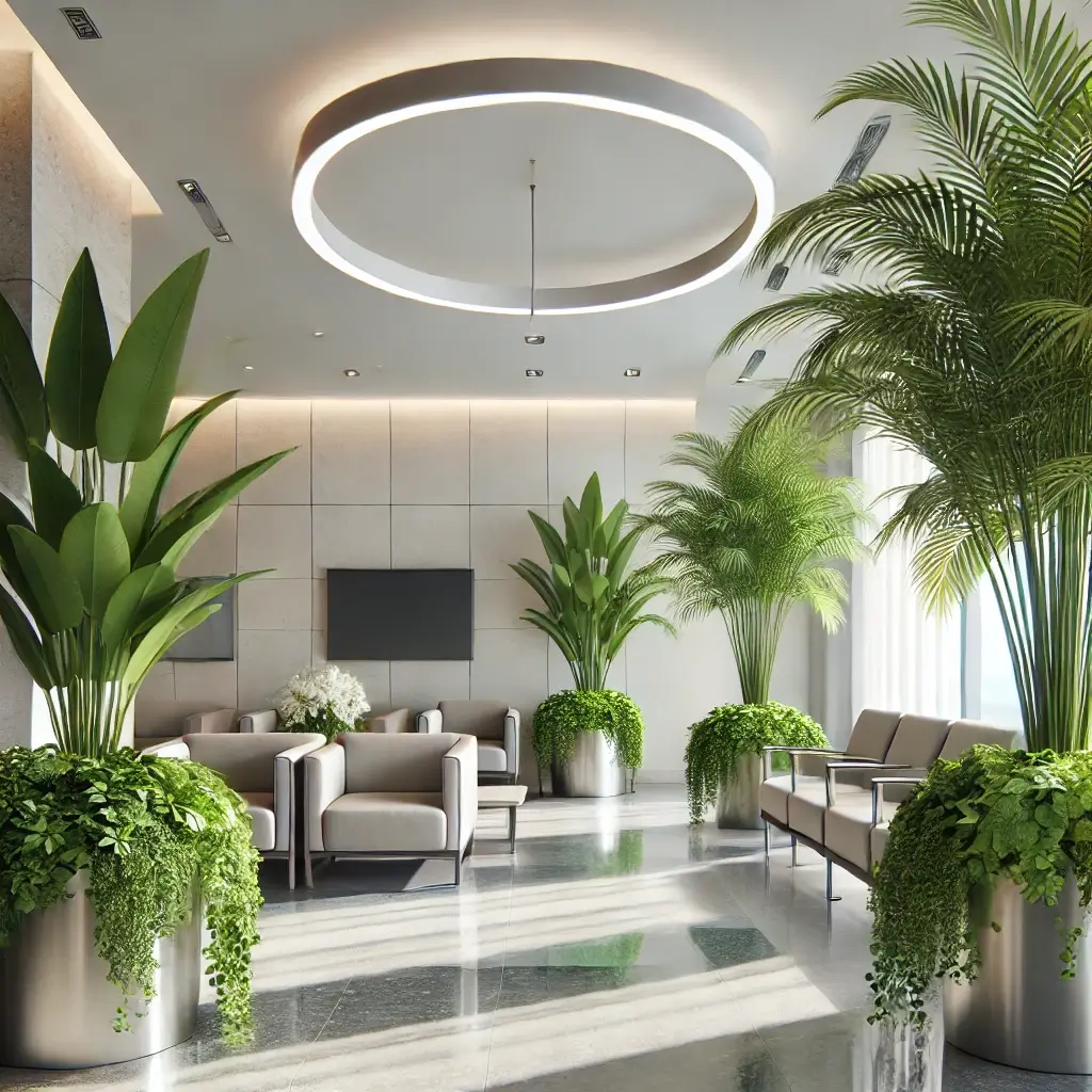 병원 인테리어 장식 식물 이미지