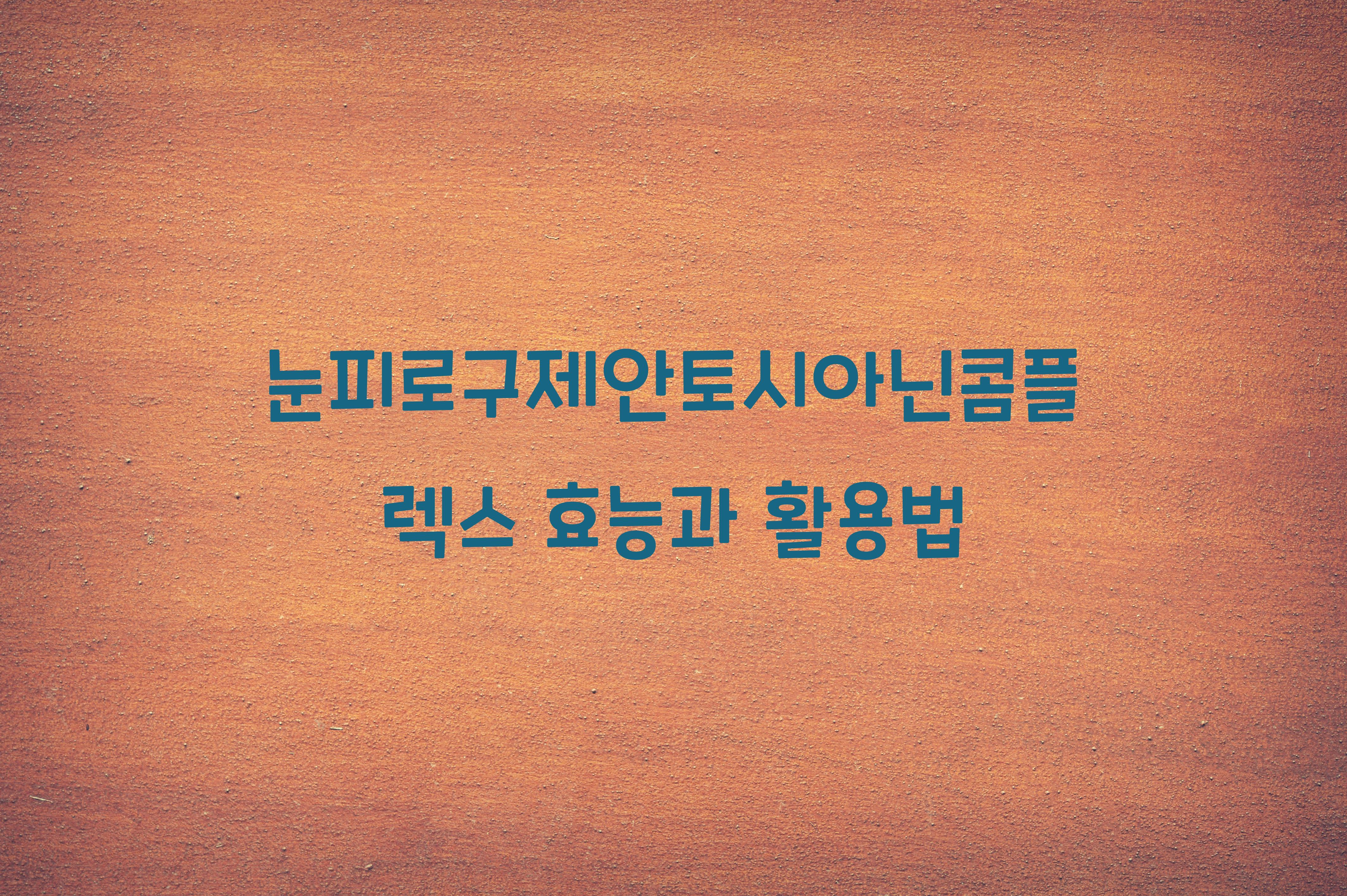 눈피로구제안토시아닌콤플렉스