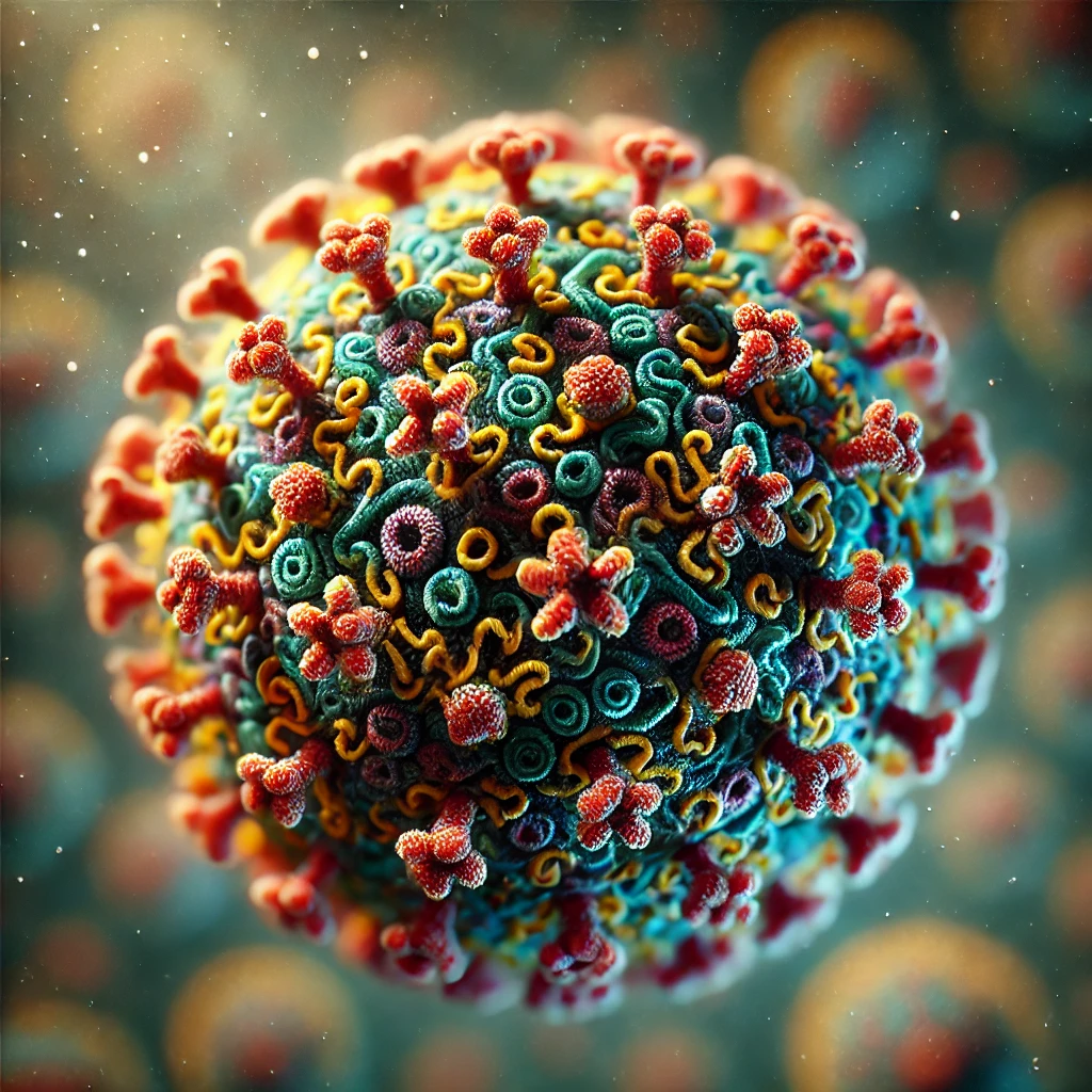 독감 바이러스를 매우 세밀하고 생생하게 표현한 4K 렌더링