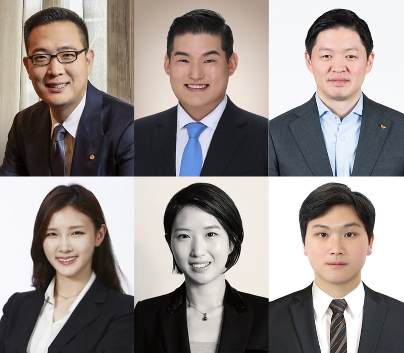 김동선 한화갤러리아 전략본부장, 장선익 동국제강 전무, 최성환 SK네트웍스 사업총괄 사장, 최윤정 SK바이오팜 전략투자팀장, 최민정 SK하이닉스 M&A 프로젝트 리더, 최인근 패스키 매니저.