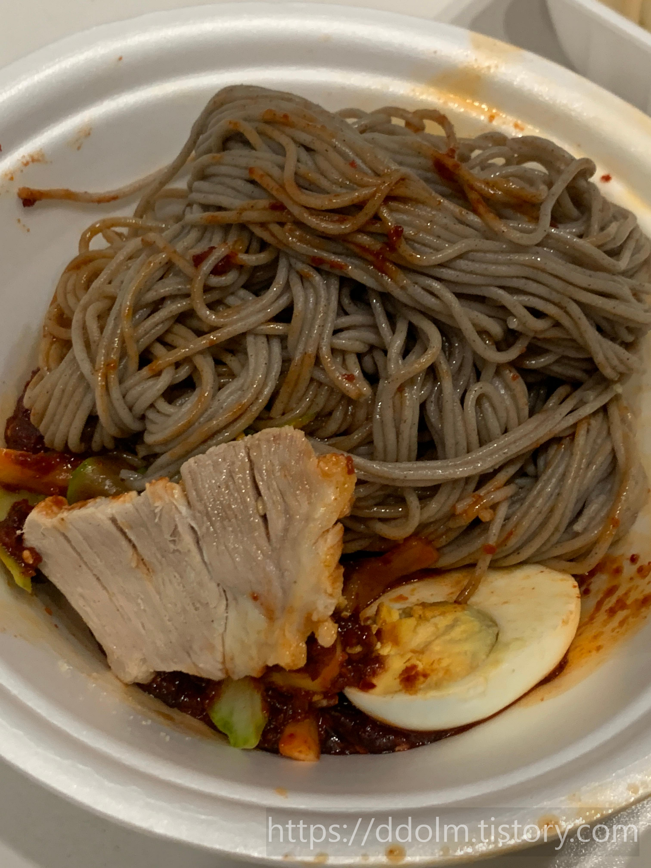 만포막국수 포장 후기 (비빔막국수, 접시만두)