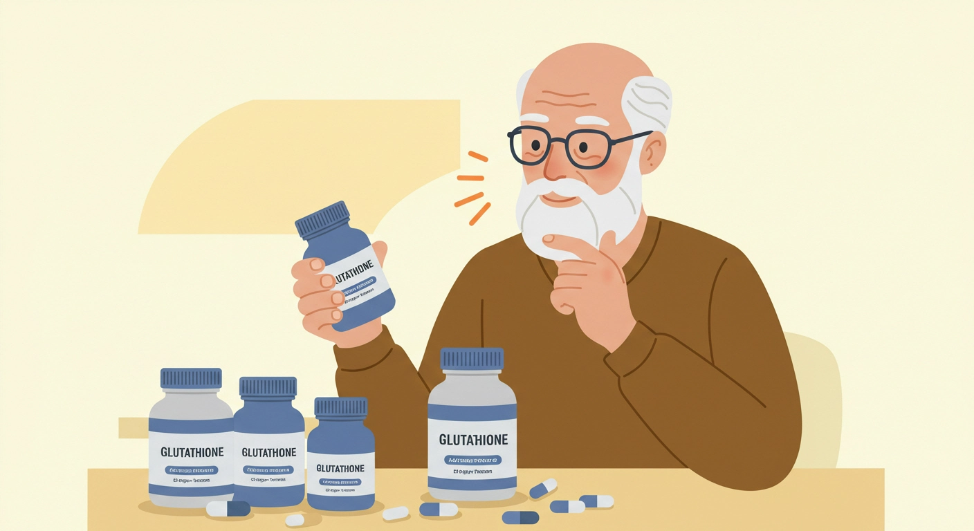 글루타치온 제품을 고르는 사람