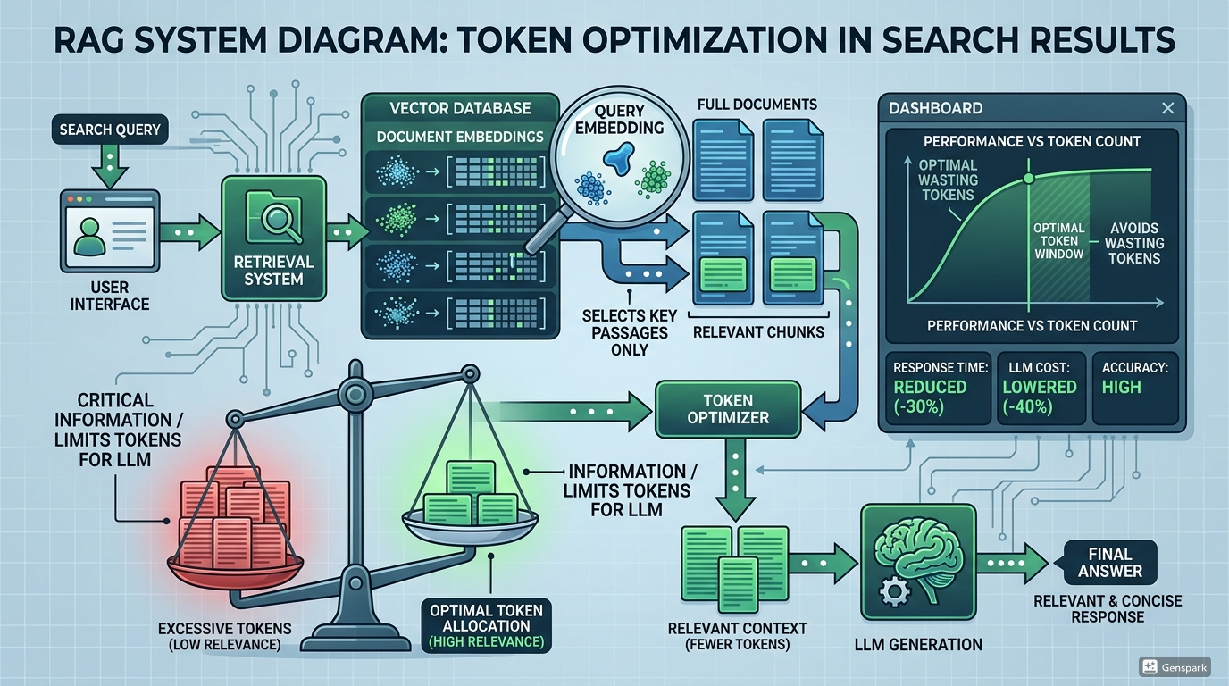 RAG 토큰 관리 (검색 최적화, 재순위화, 컨텍스트) 참조 이미지