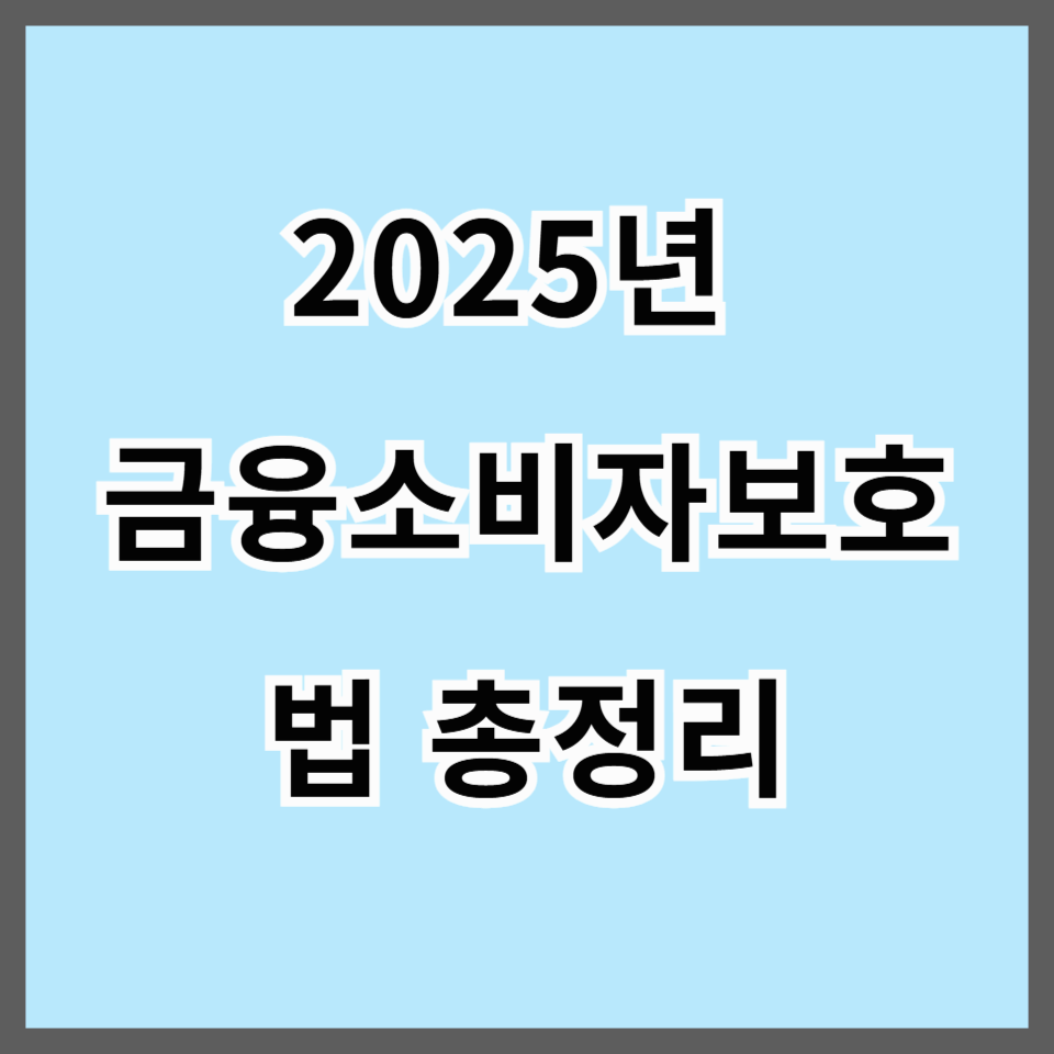 2025년 개정되는 금융소비자보호법 총정리｜소액후불결제부터 징벌적 배상까지 핵심 변경사항