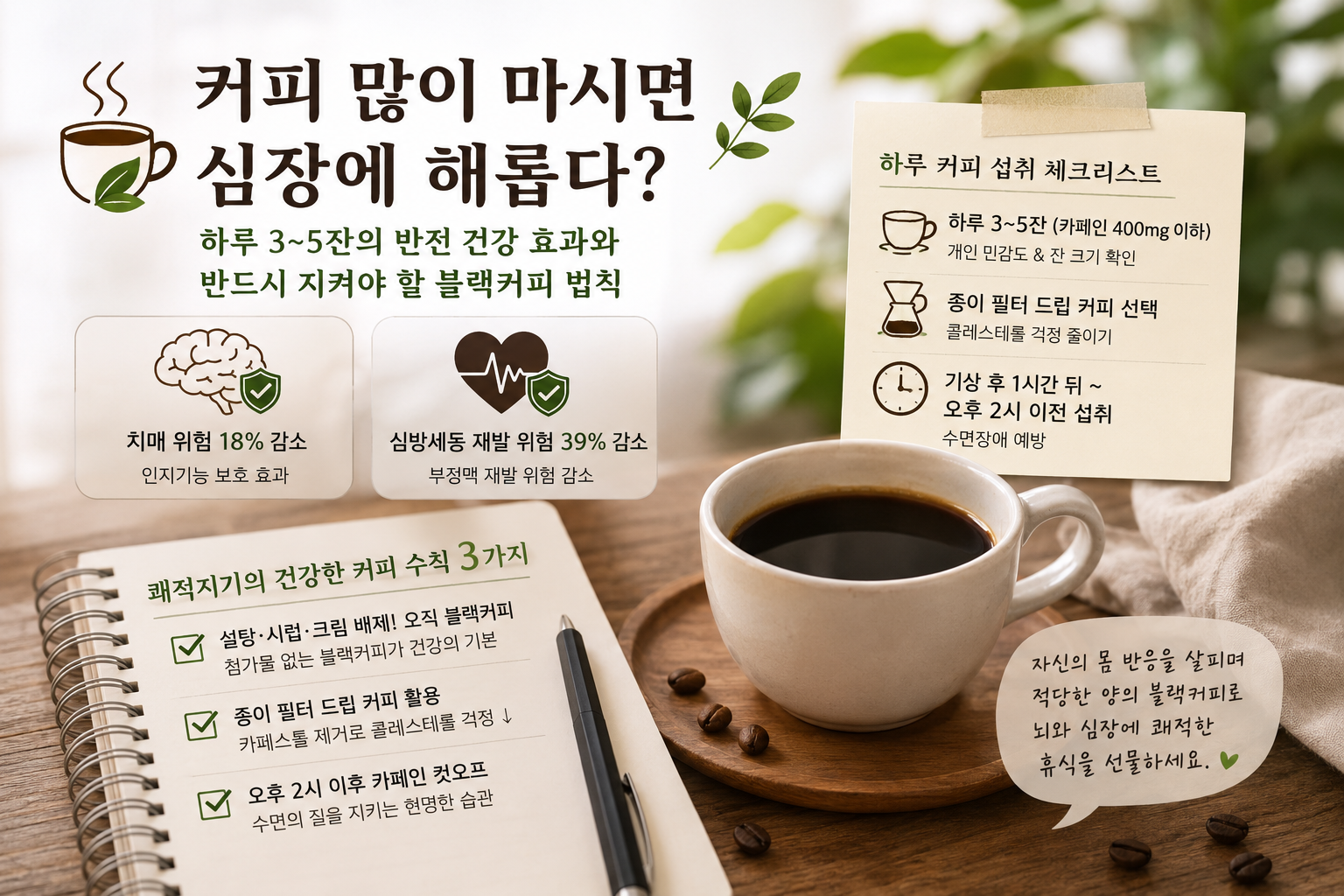 커피 3~5잔의 반전효과 이미지