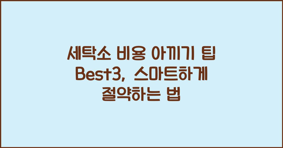 세탁소 비용 아끼기 팁 Best3