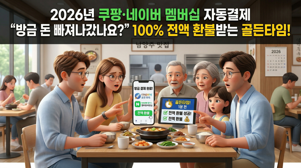 안쓰는 쇼핑 구독요금제 자동결제 해지 방법 설명하는 모습을 재현한 캐릭터 이미지