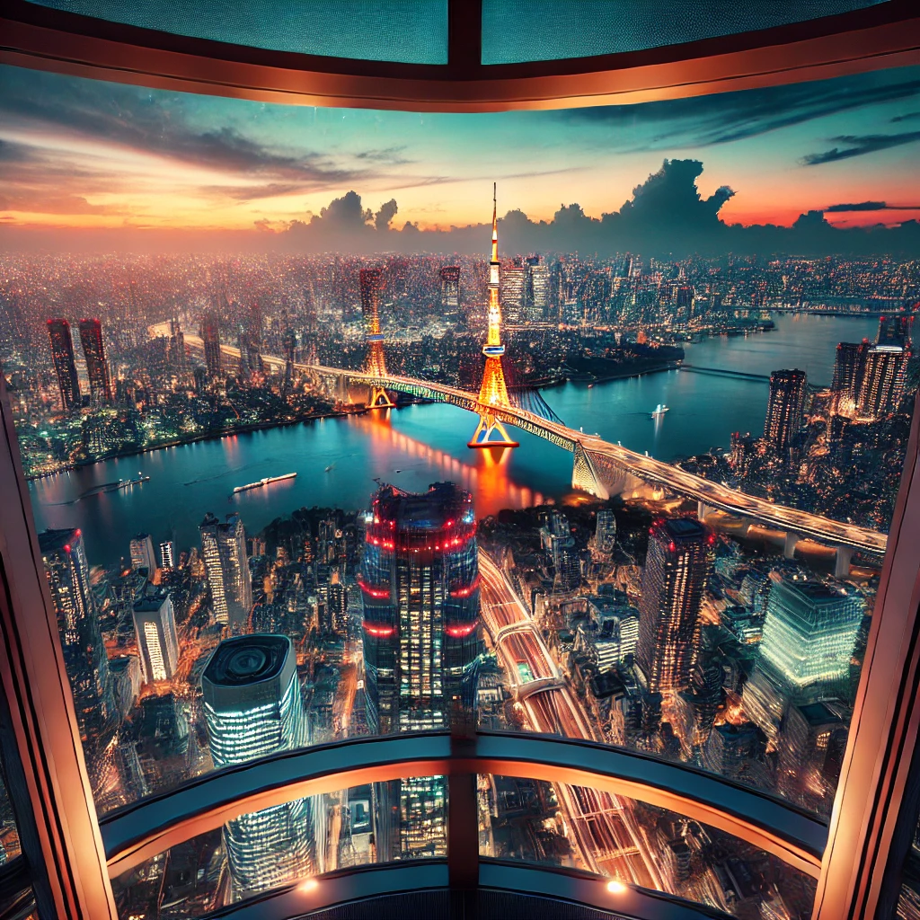 도쿄타워에서의 야경 감상