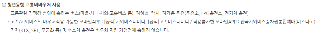청년 교통비 지원, 청년동행카드 사용 방법 (바우처 사용)