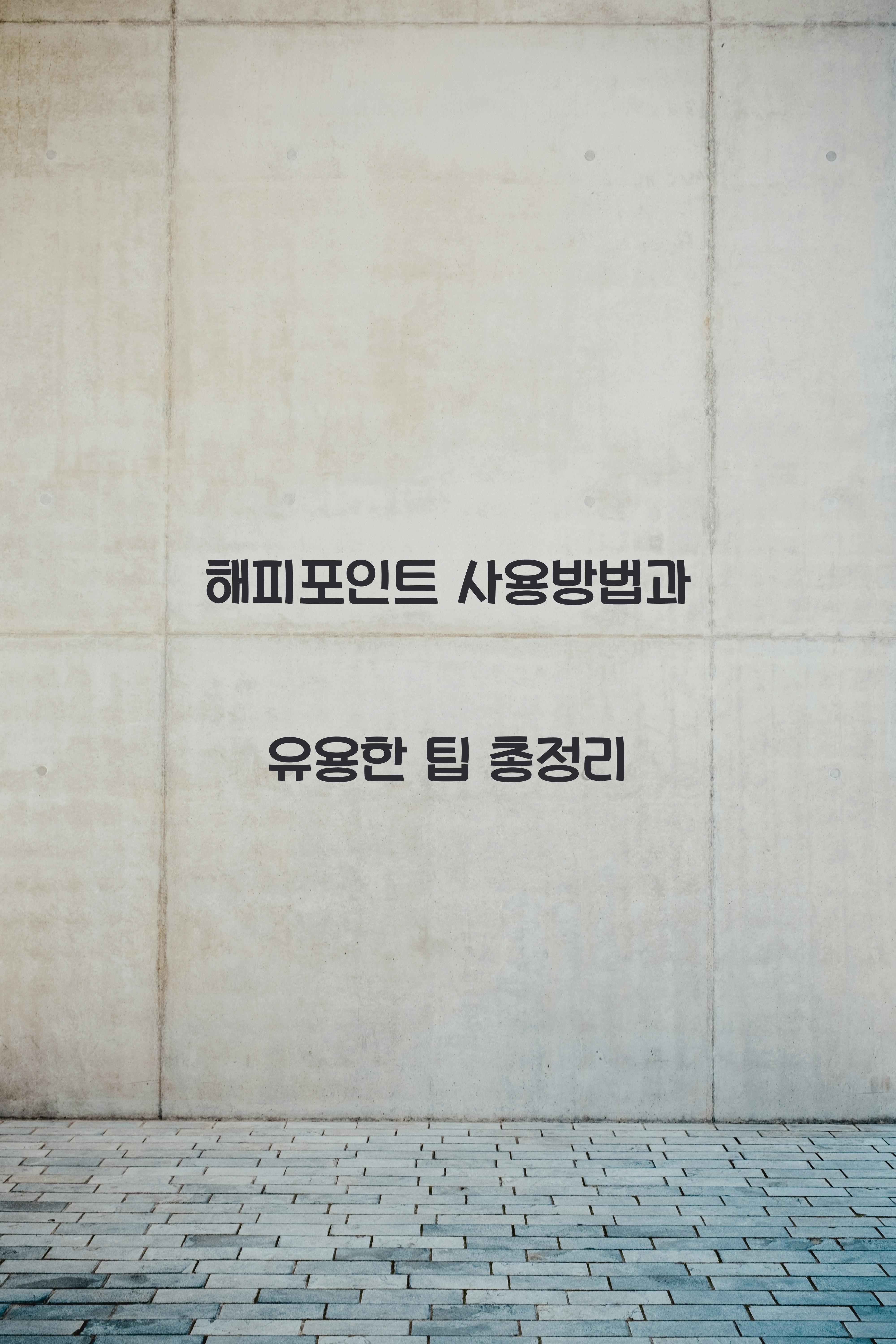 해피포인트 사용방법
