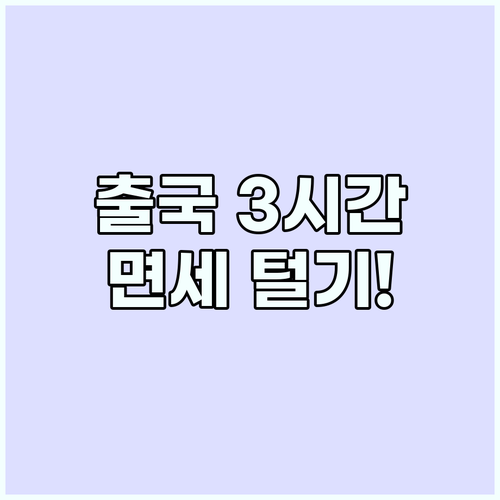 출국 3시간 전 면세점 쇼핑과 온라인..