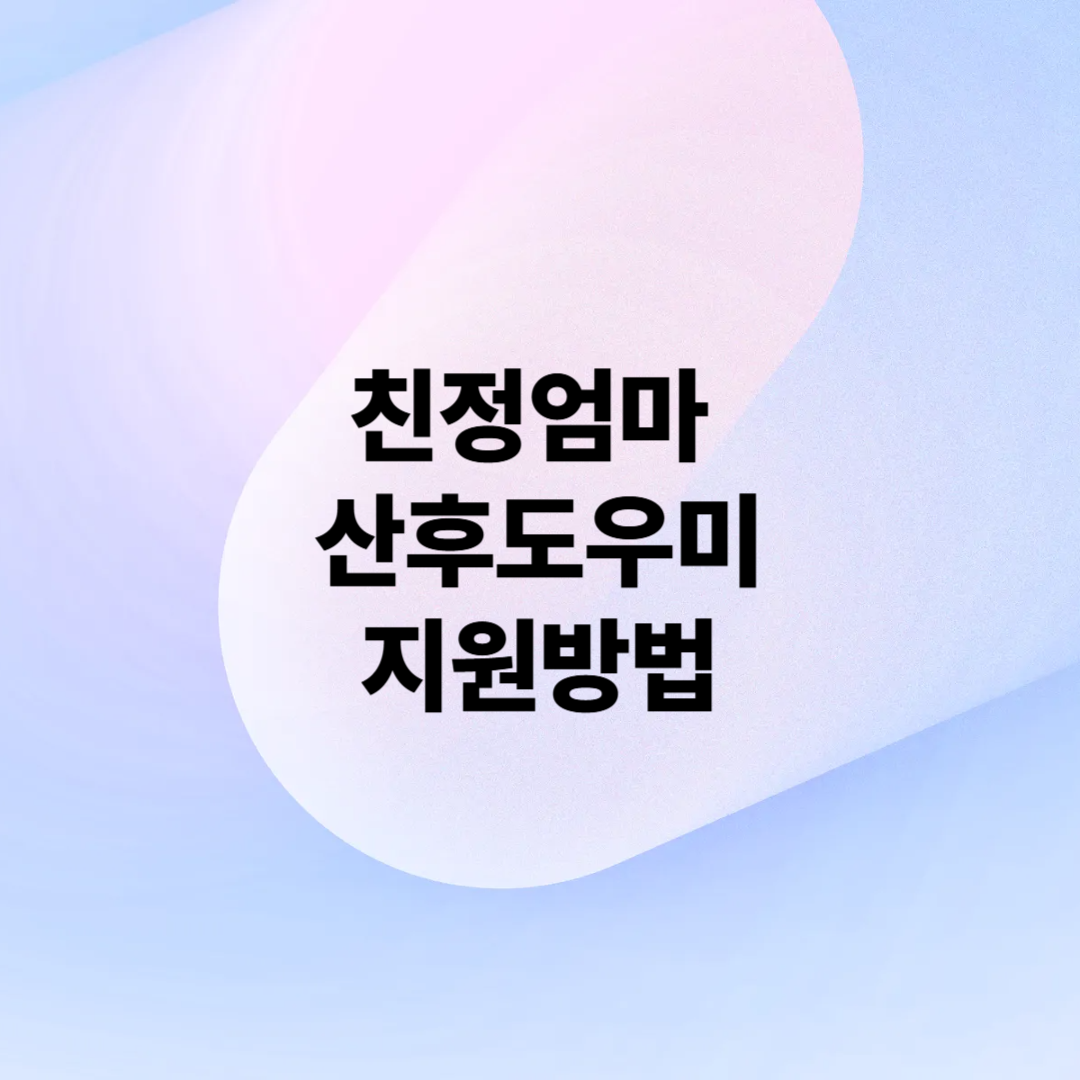 친정엄마로 산후도우미 지원받는 법