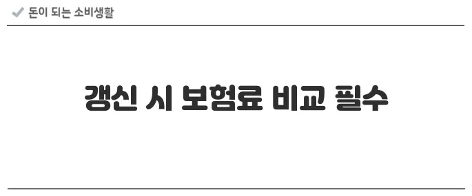 자동차 보험 갱신 시 꼭 체크해야 할 포인트