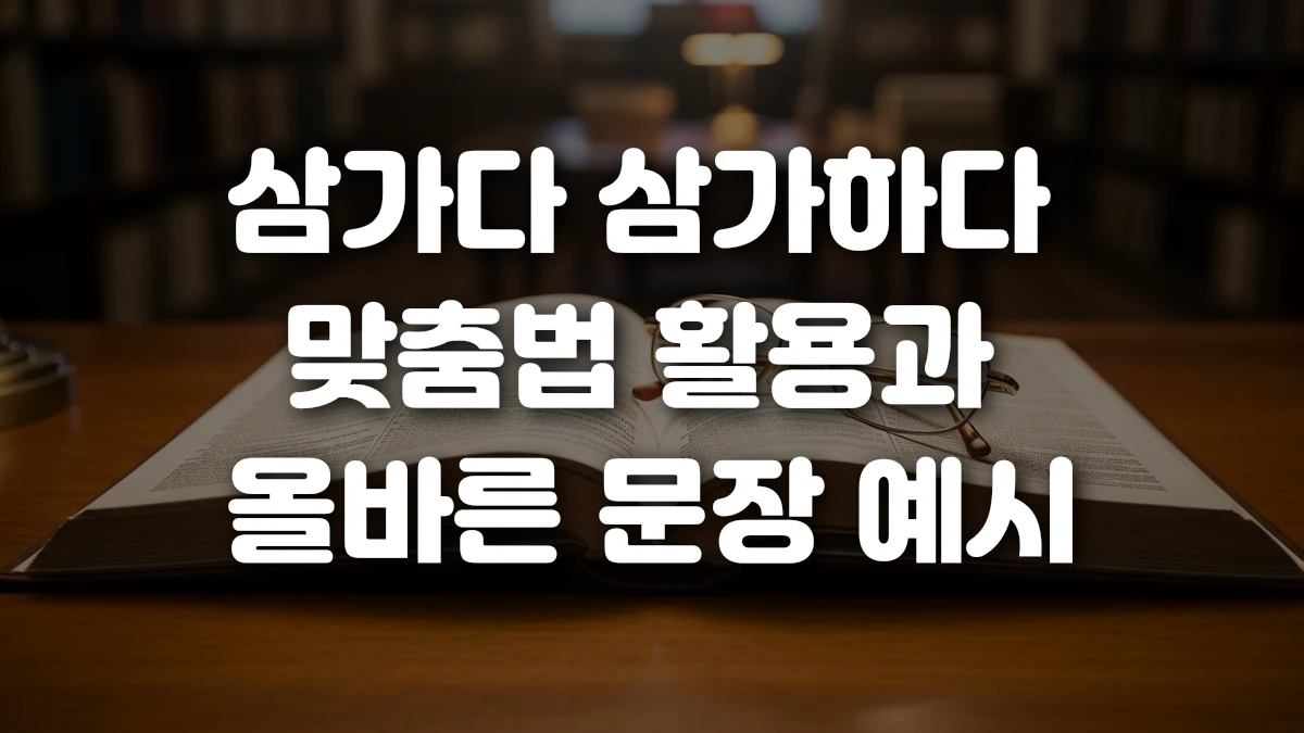 삼가다 삼가하다 맞춤법 활용과 올바른 문장 예시