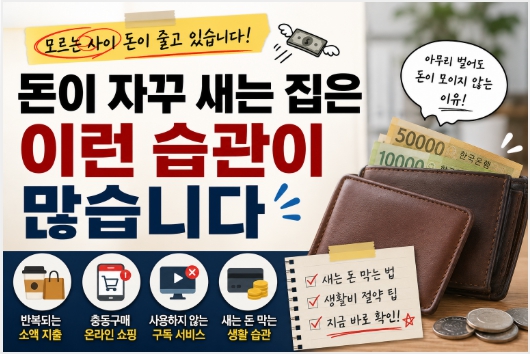 돈 관리 및 절약하는 방법을 설명한 이미지