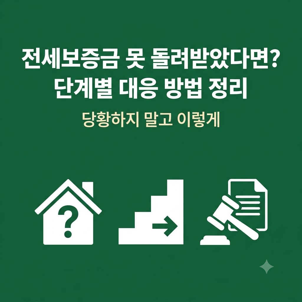 전세보증금 돌려받지 못한 경우 단계별 대응법