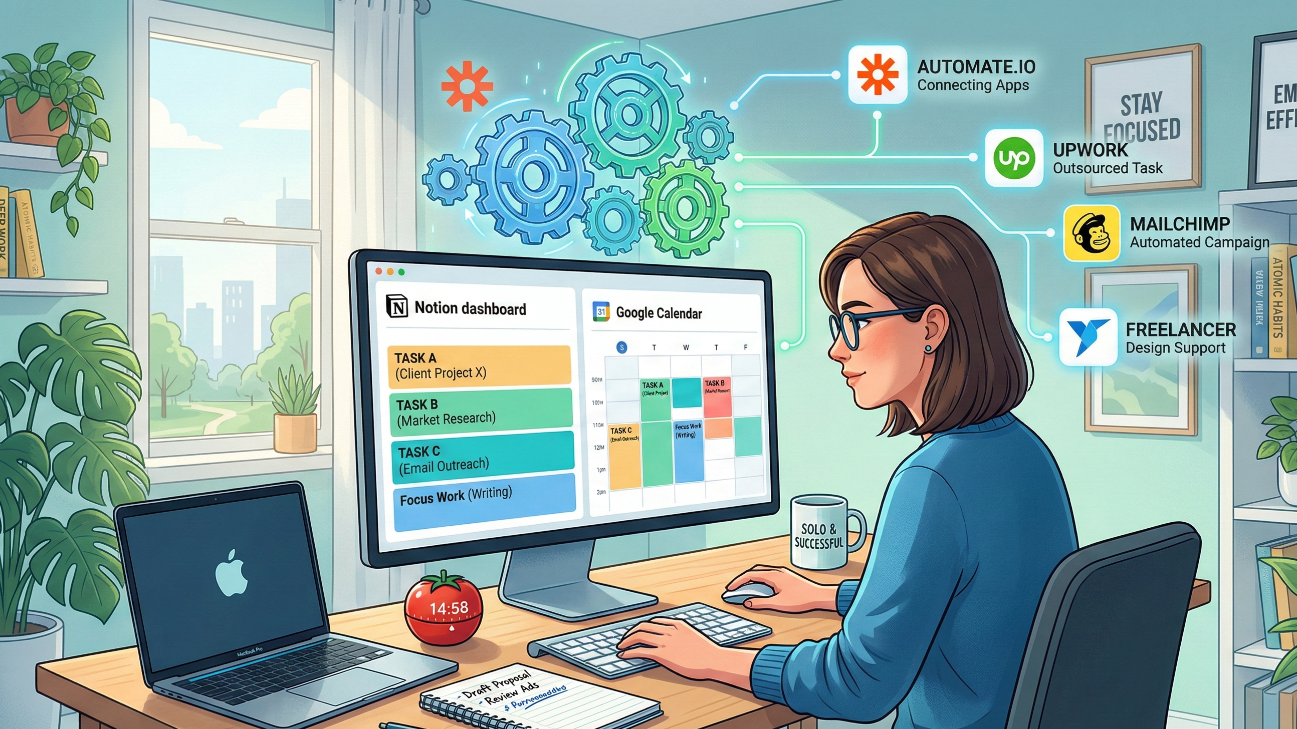 1인 창업가를 위한 시간 관리 도구와 업무 효율화 전략 관련 이미지