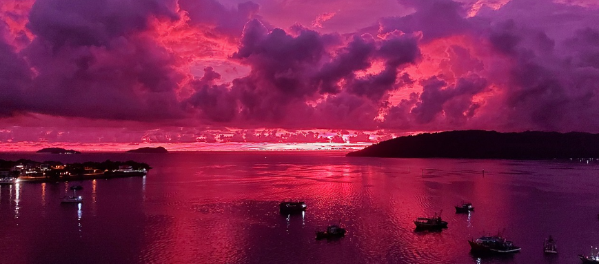 코타키나발루 바다 석양