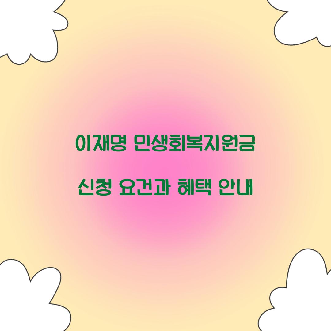 이재명 민생회복지원금