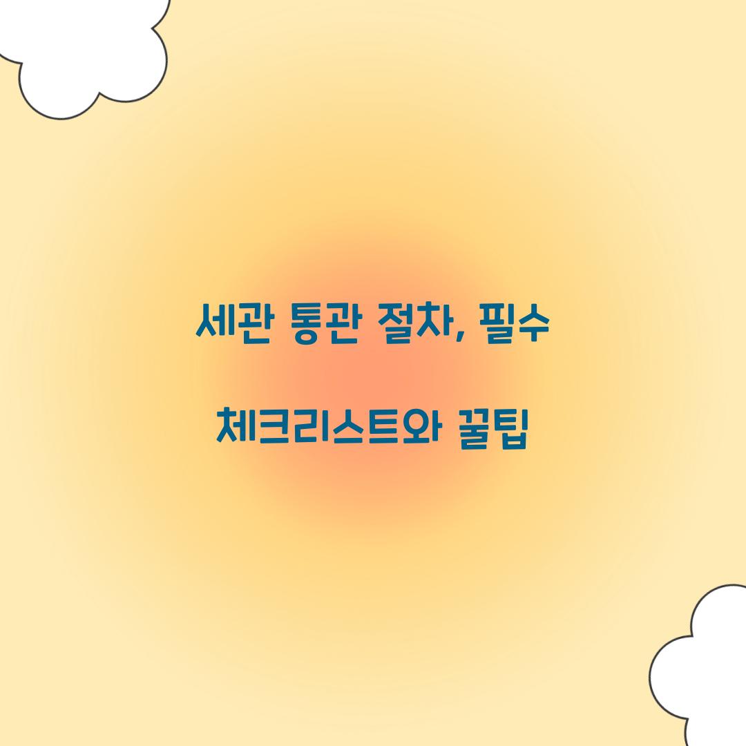 세관 통관 절차