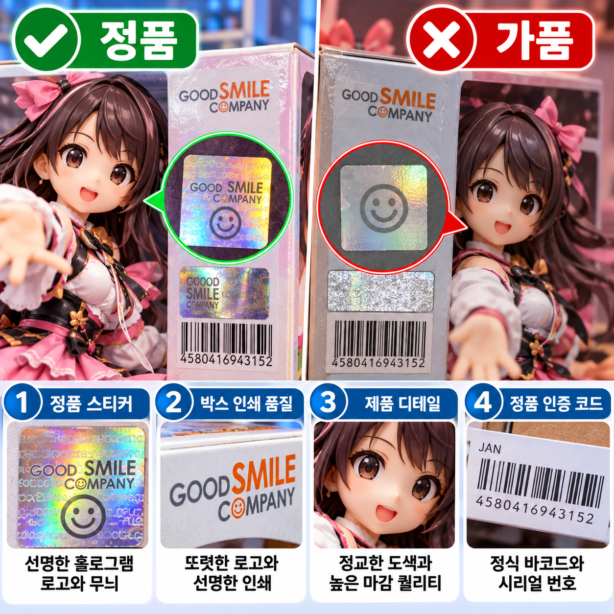 피규어 정품 스티커와 홀로그램 확인법