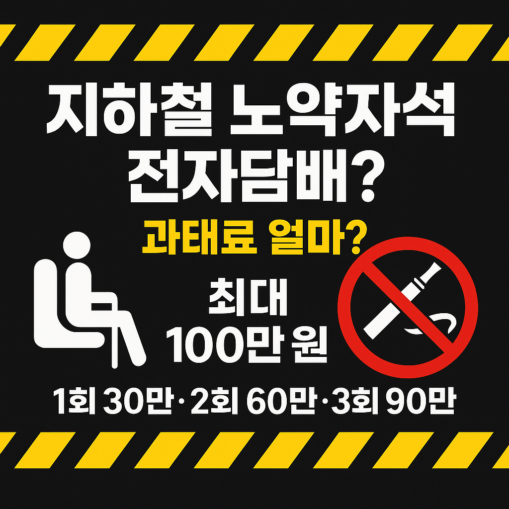 지하철 노약자석 앉아 10분 넘게 전자담배