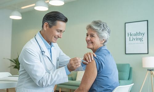 대상포진 백신을 맞는 여성