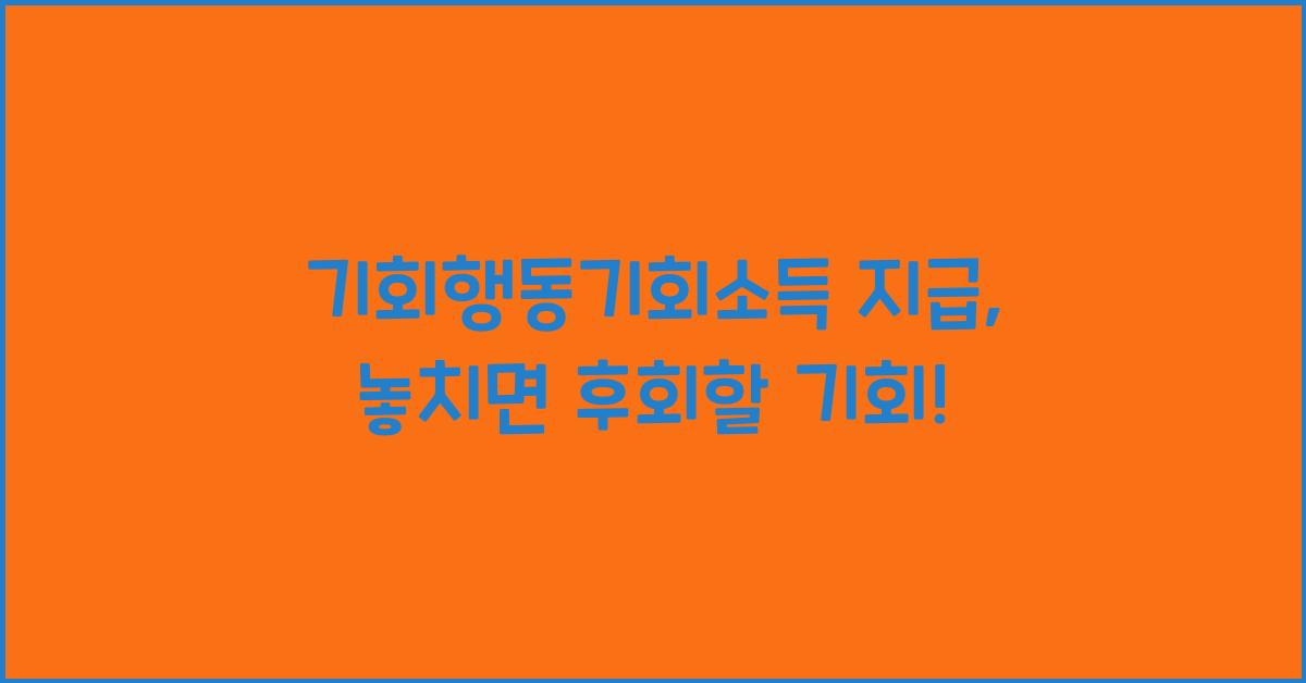 기회행동기회소득 지급