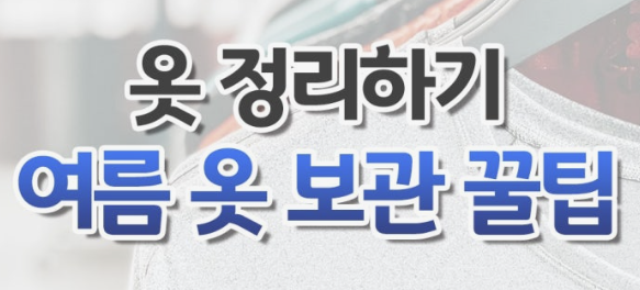 여름 옷 보관 방법 - 내년에도 새 옷처럼!