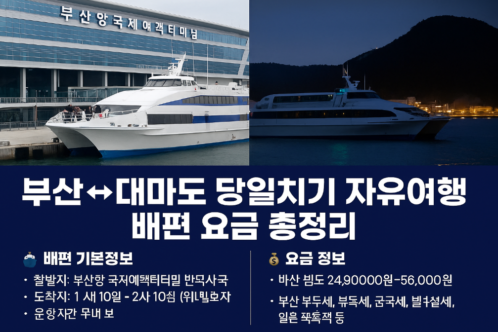 부산-대마도 당일치기 배편요금 완벽정리