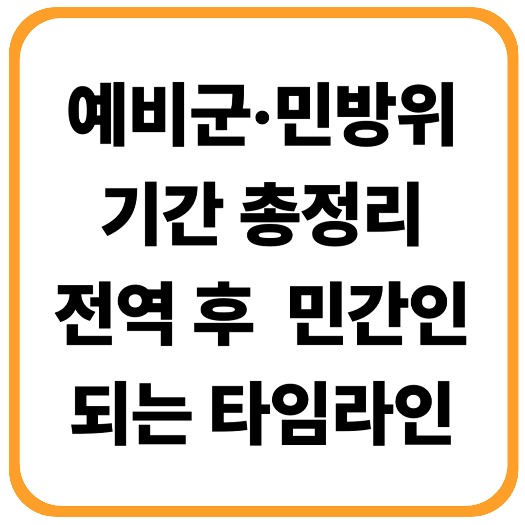 군 전역 후 끝이 아니다? 예비군부터 민방위까지 한눈 정리