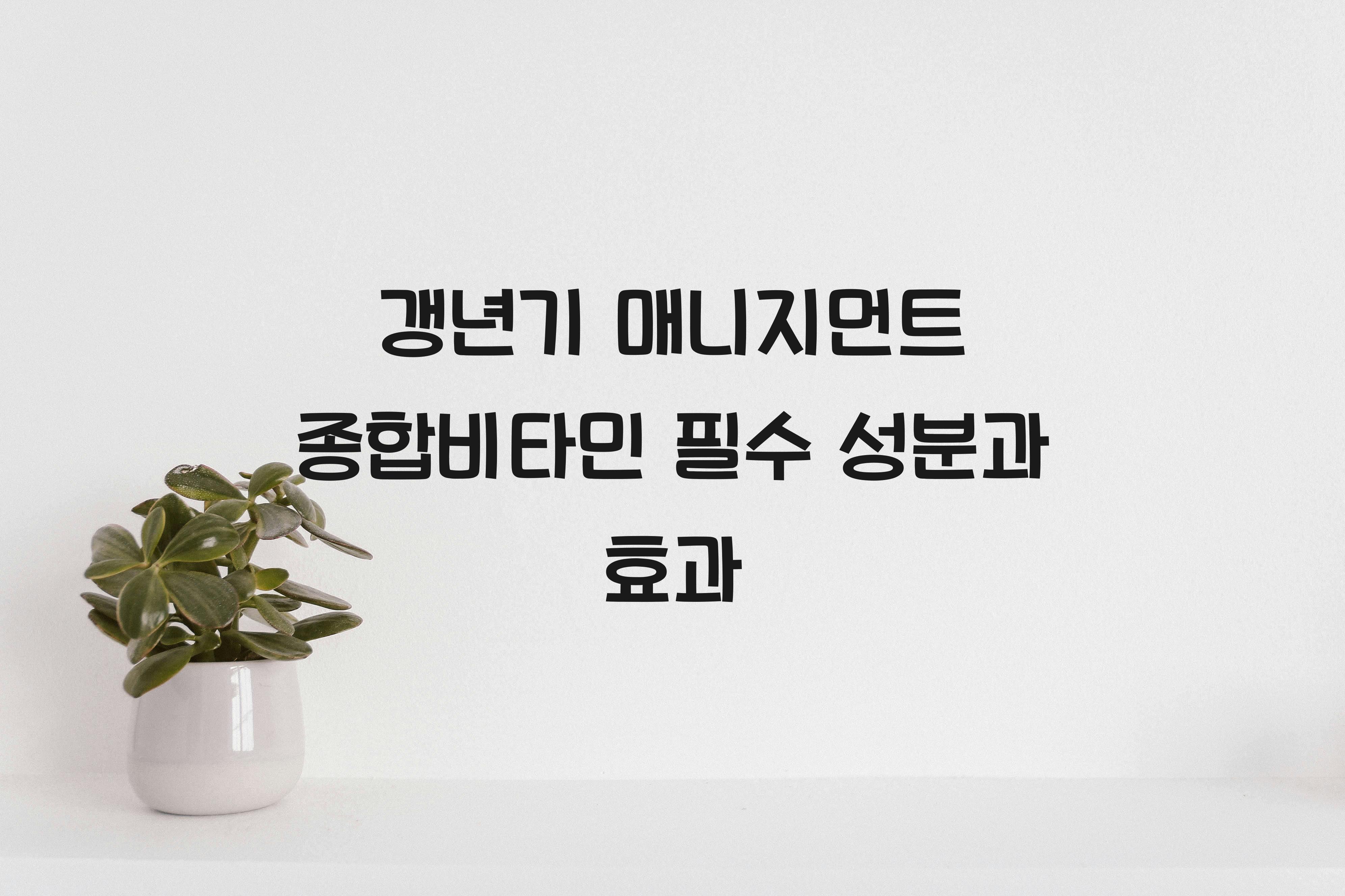 갱년기 매니지먼트 종합비타민