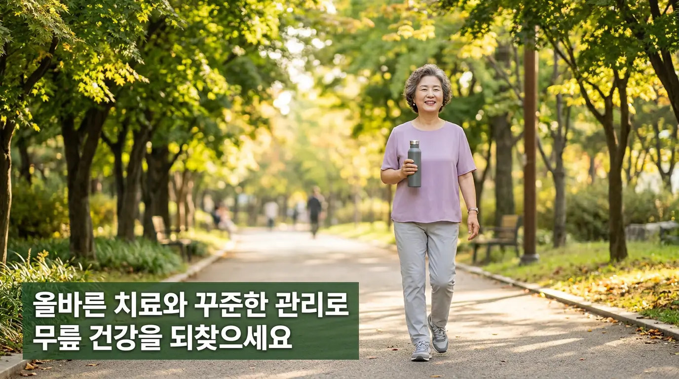 무릎에 물이 차는 증상 치료 후 건강한 일상 회복 마무리