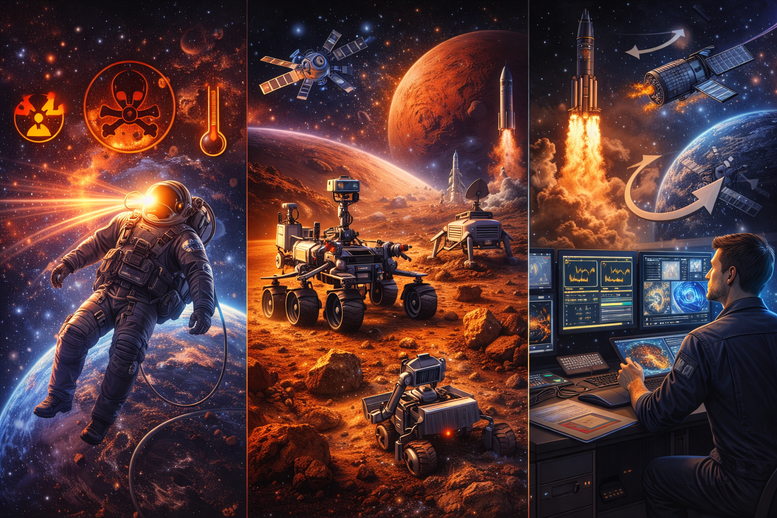 우주 탐사의 로봇과 인간