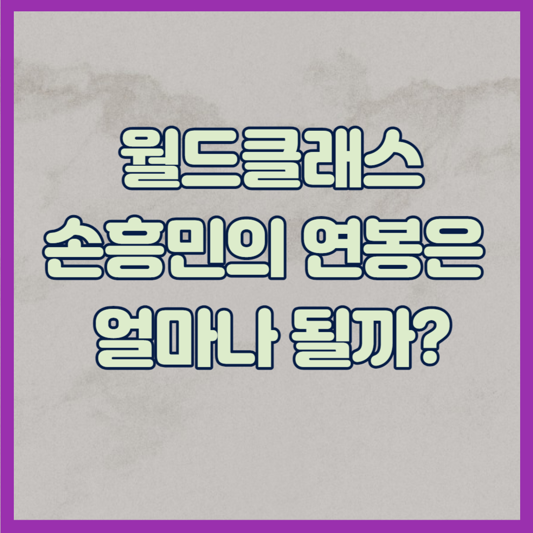 손흥민 연봉