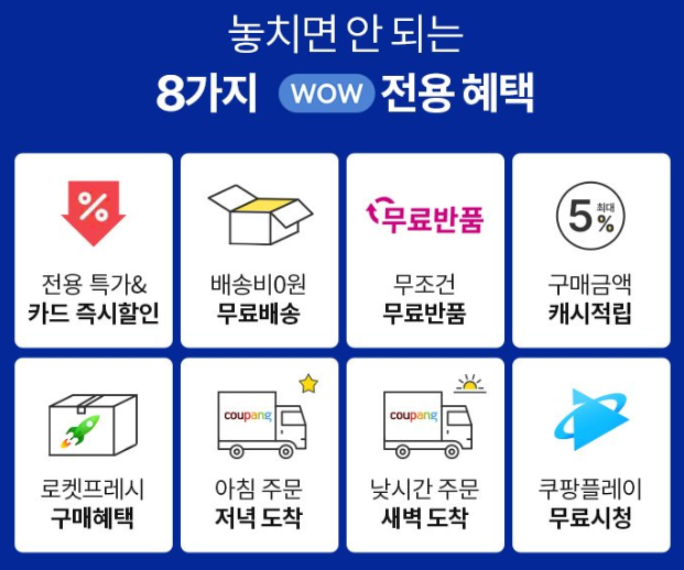 쿠팡 와우회원 혜택