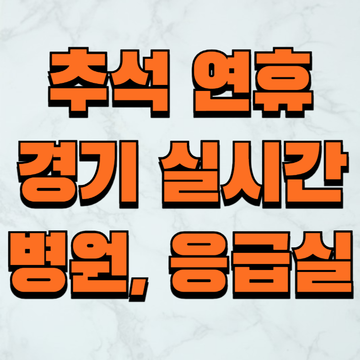 경기도 추석 연휴 응급실 병원 약국 실시간 가까운위치