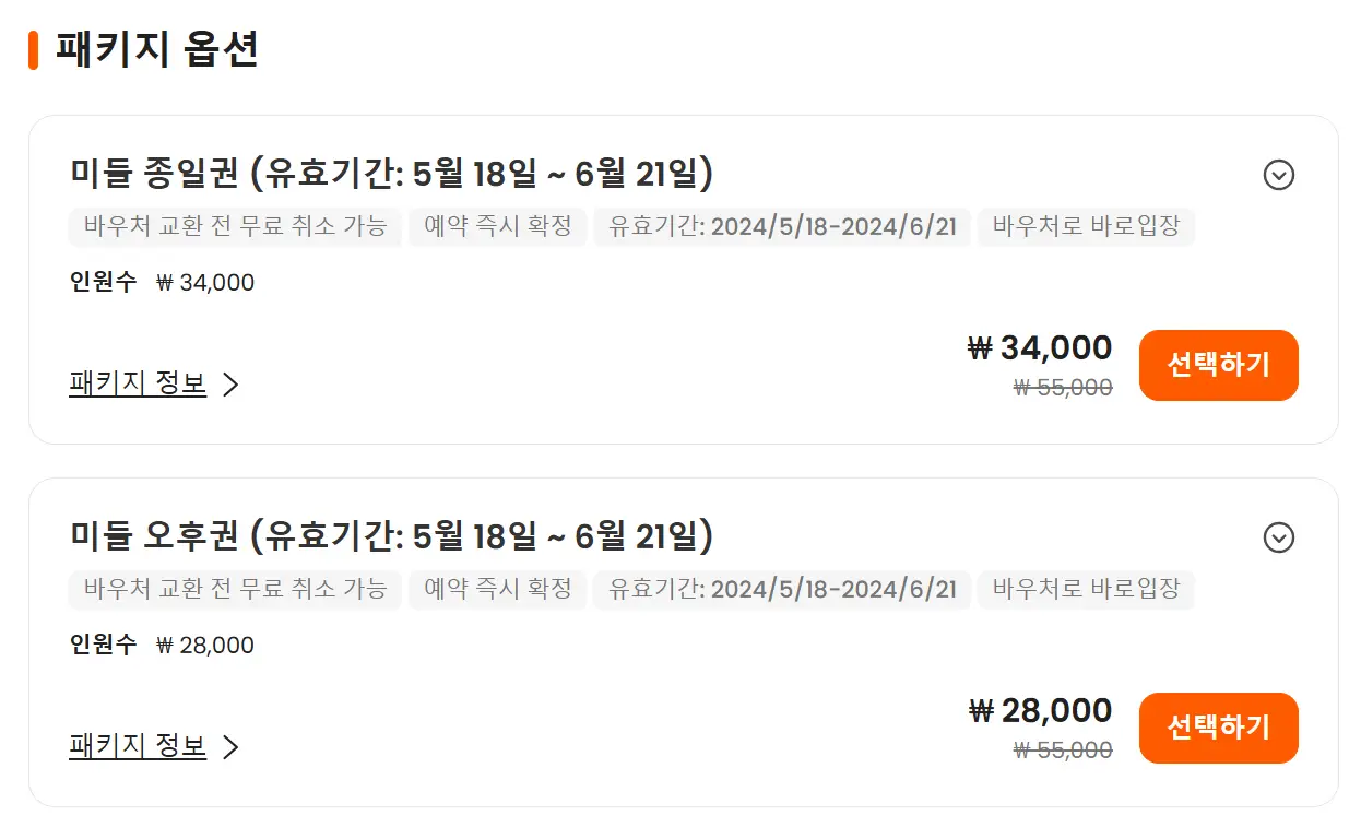 클룩-미들-종일권-가격