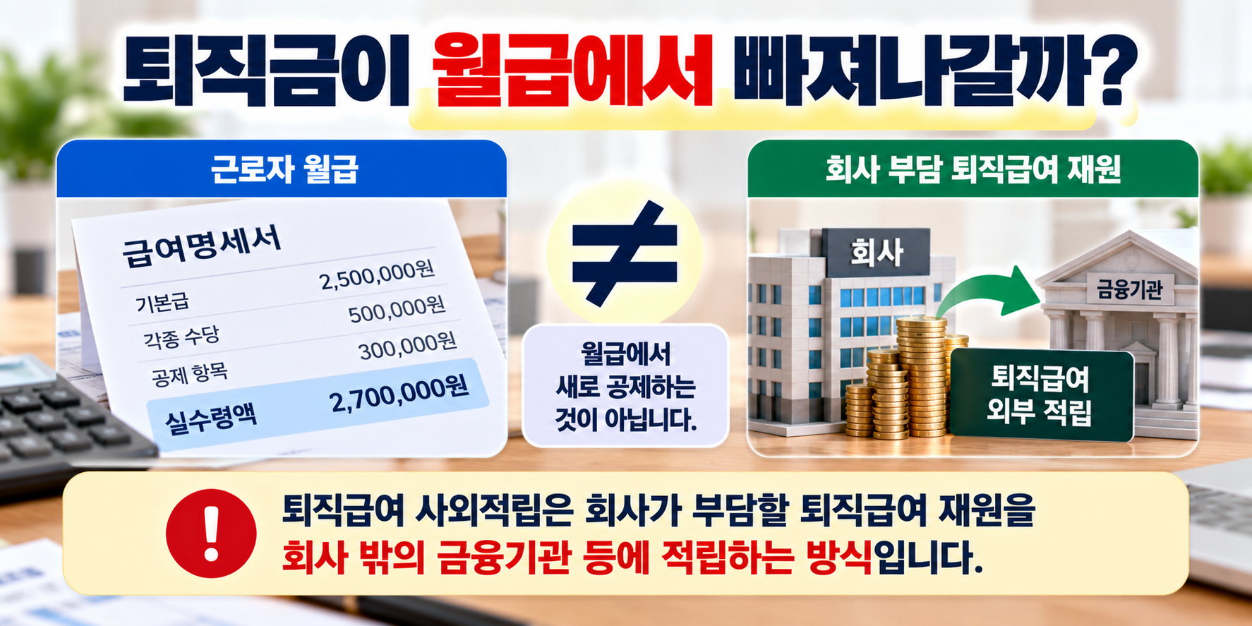 퇴직금 사외적립 의무화 월급 공제 여부와 회사 부담 구조