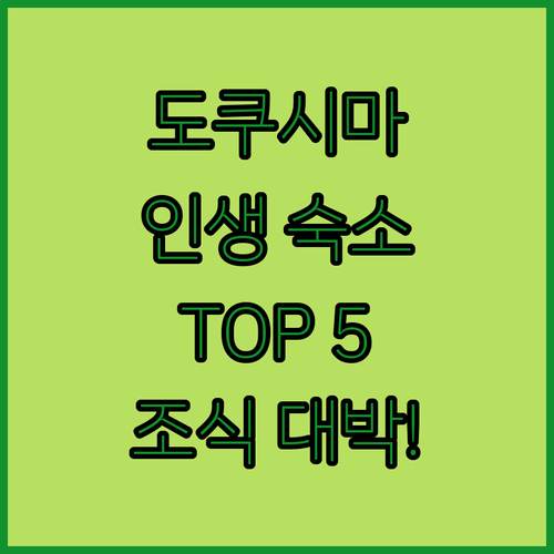 일본 도쿠시마 숙소 추천 TOP 5 ..