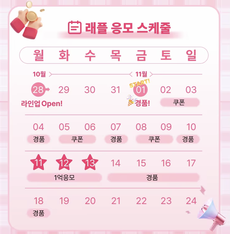 래플 응모 스캐줄 이미지