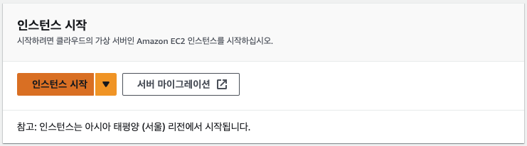 인스턴스 시작
