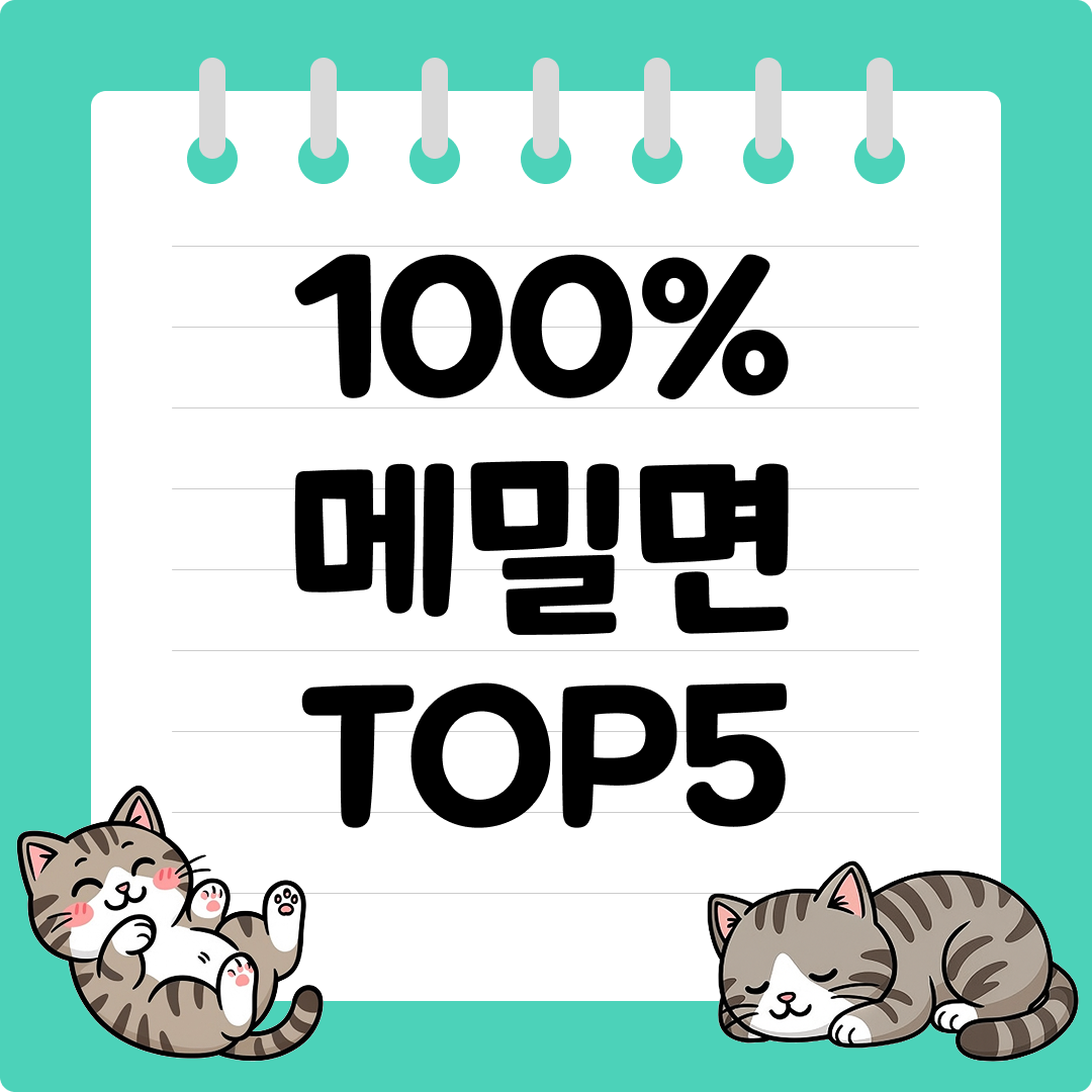 다이어트용 밀가루 없는 100% 메밀면 추천 순위 TOP5