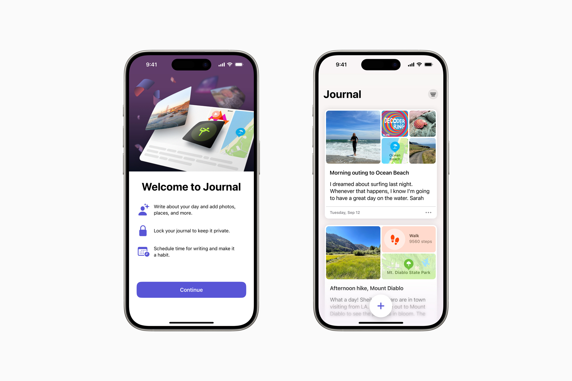 오늘의 일기 - iOS 17.2 업데이트에 따라온 Journal 앱의 첫인상