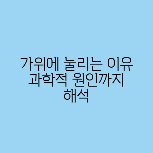 가위에 눌리는 이유 과학적 원인까지 해석