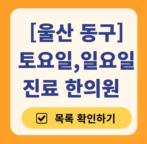 울산 동구 일요일 문 여는 한의원 목록 ❘ 토요일, 주말, 공휴일 진료 영업 병원 찾기