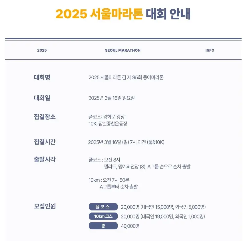 마라톤-일정-서울마라톤-동아마라톤