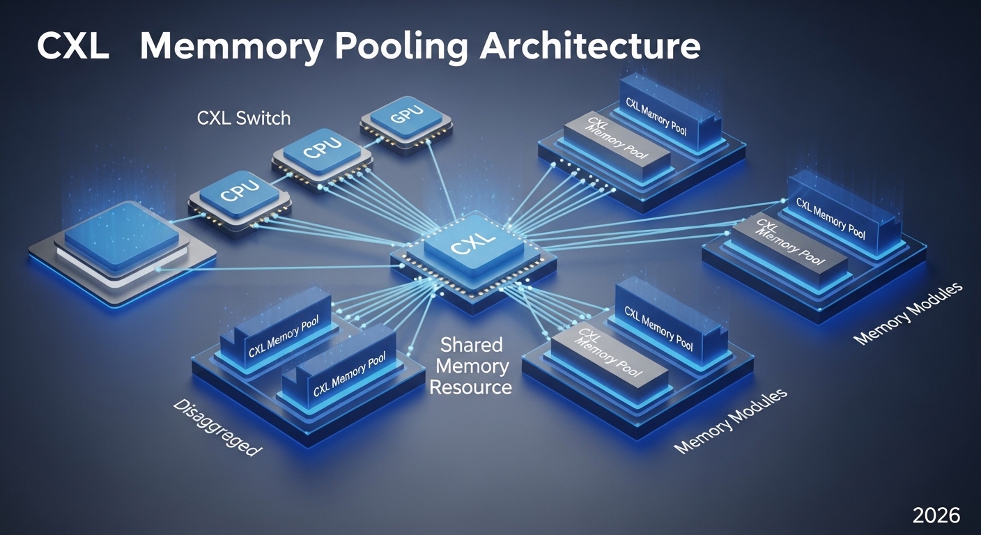 CXL 메모리 풀링 구조 CPU GPU 공유 메모리 자원 시스템 블루그레이 2026